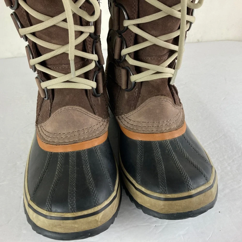 Sorel Joan of Arctic‎ Snow Boots Women 9 Brown Waterproof Faux Fur Gorpcore